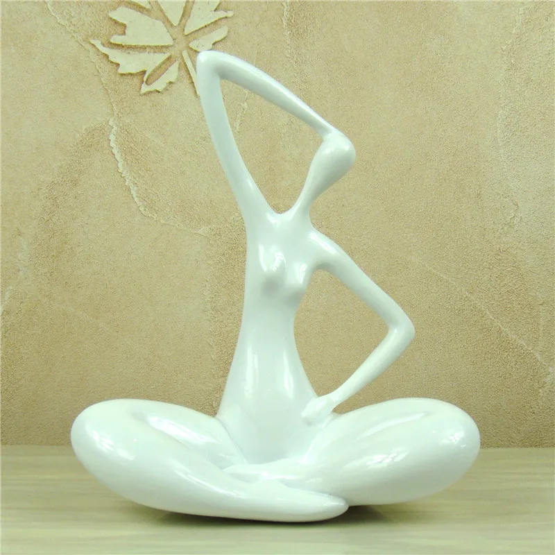 Abstract Yoga Pose Female Statuette Handmade Resin Nude Model Portrait Figure Novelty Home Decor Statue Art and Craft Adornment