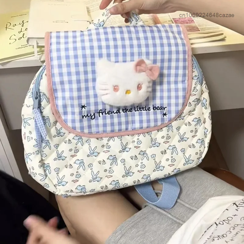 Sanrio Hello Kitty New Mini Aesthetic Backpack Girls Cartoon Portable Sweet Cute Tote Bags Y2k Korean Style Small Shoulder Bag