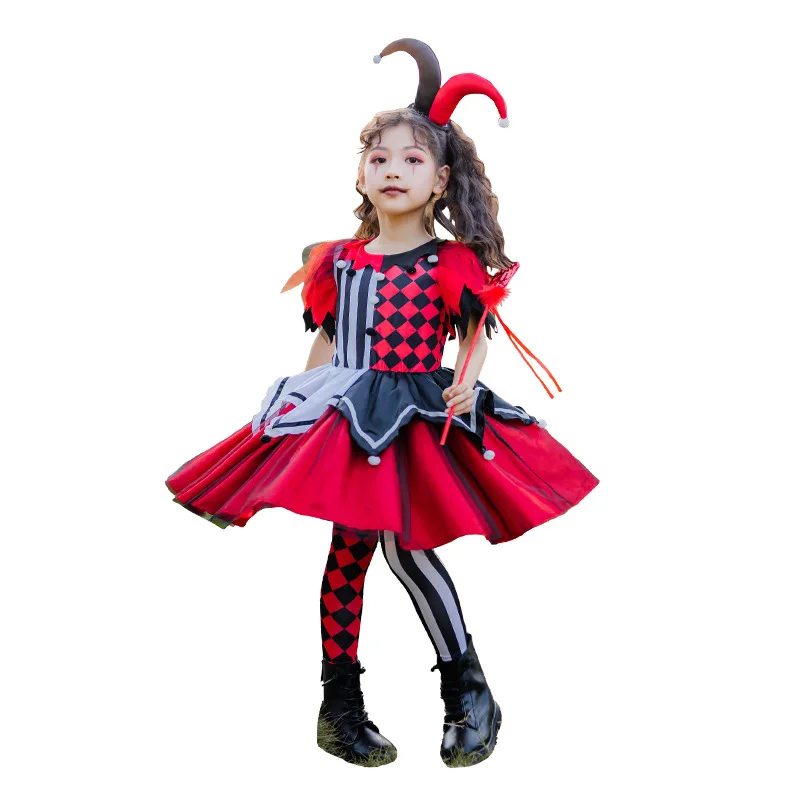 Disfraz de Arlequín para Halloween, Vestido para Fiestas de Carnaval, Cosplay, Disfraz Temático de Truco o Trato, Disfraz de Bobo Malvado, Conjunto de Disfraces de Purim