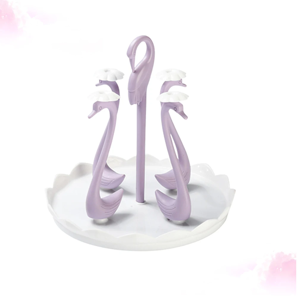 

Creative Swan Glass Cup Holder Mug Stand Drain Rack Bright Color Plastic Home Decoration Restaurant Hotel Gift