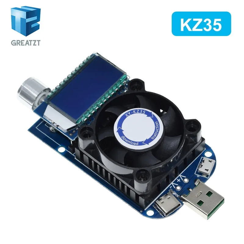 25W 35W QC2.0 QC3.0 USB electronic load adjustable constant current aging resistor battery voltage capacity tester voltmeter