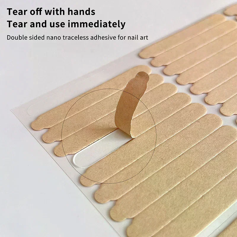 60/66개 투명 양면 접착 테이프 인조 손톱 디스플레이 스탠드 글루 스티커 아크릴 연습용 바 네일 아트 도구