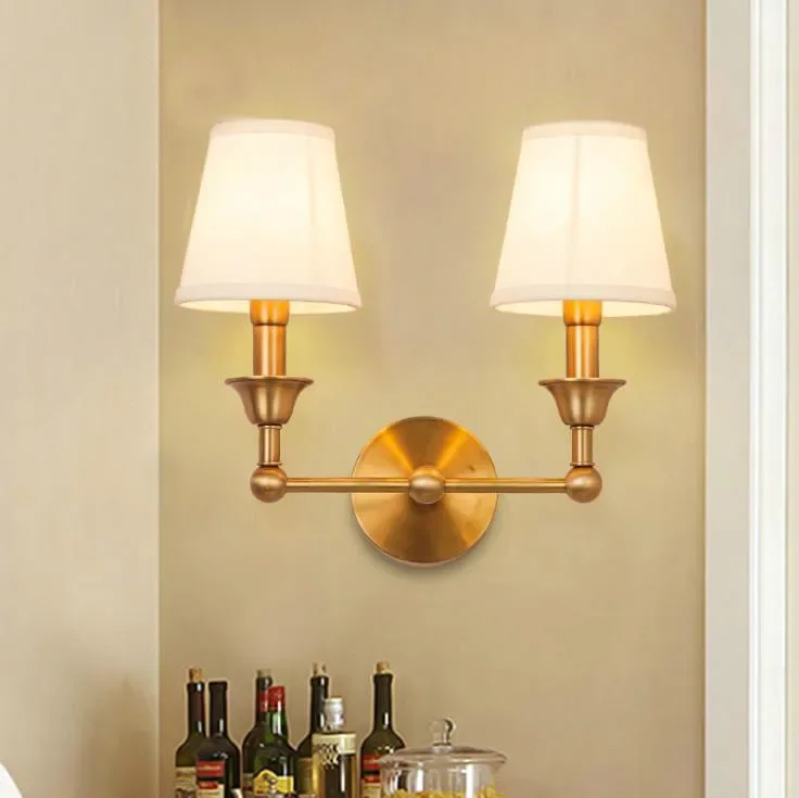 

Modern American Double Head Wall Lamp ed Nordic Retro Interior Bedside Wall Lamp New Chinese Creative Corridor Corridor Lamp