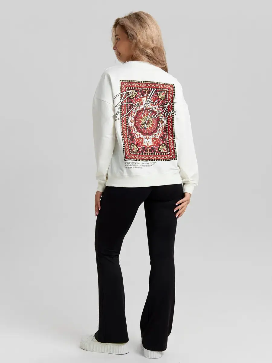 Camisas gráficas de diseño de moda europea, sudaderas holgadas con cuello redondo, Tops estéticos con patrón Retro, ropa de calle gótica de talla grande para mujer