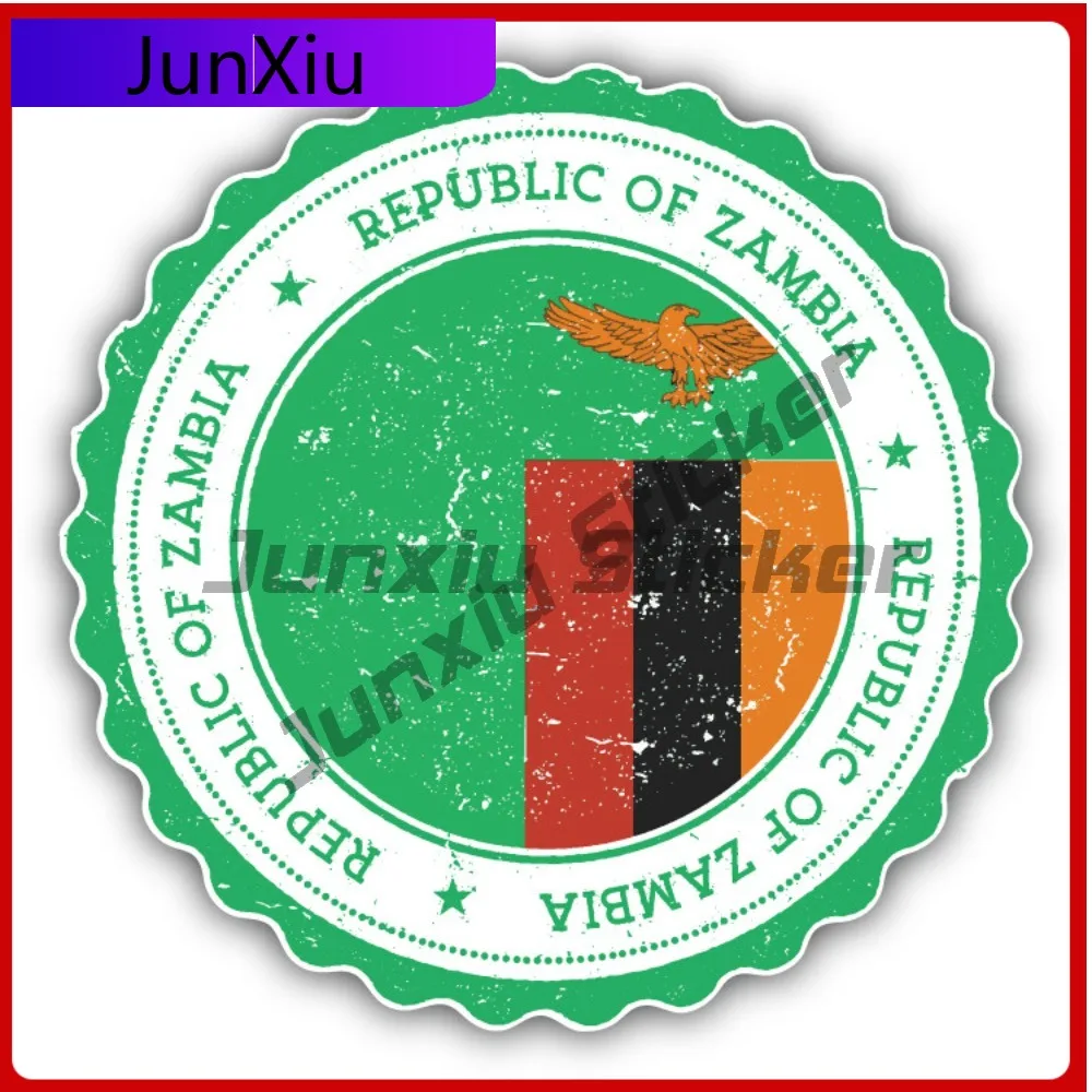 

Zambia Grunge World Flag Stamp Car Decal Bumper Stickers Funny Style Helmet Use For Car Bumper Decorat Car Sticker Accessorie