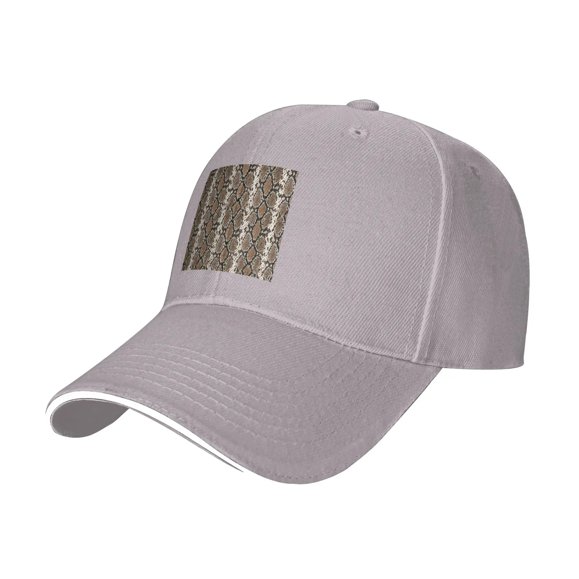 Python Skin, Snake Pattern Cap Fashion Casual Baseball Caps Adjustable Hat Hip Hop Summer Unisex Baseball Hats Customizable