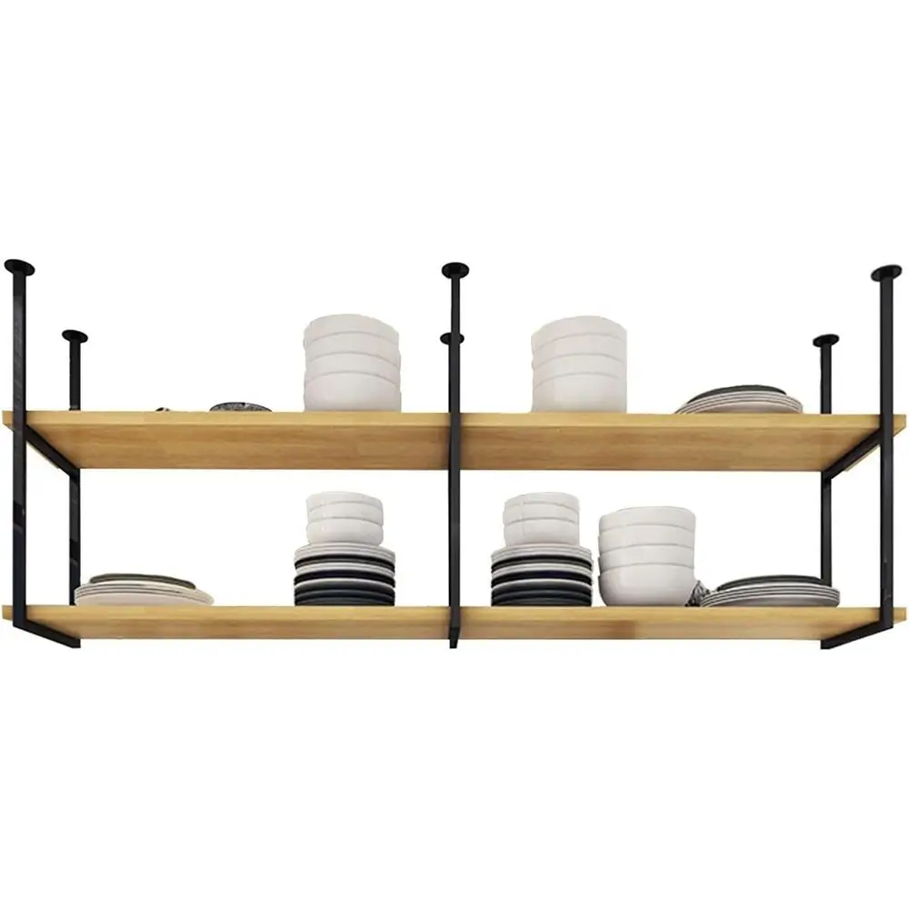 

Деревянная и металлическая потолочная полка для кухни: идеальное решение для хранения кастрюль, сковородок, растений и барных принадлежностей в жилых помещениях