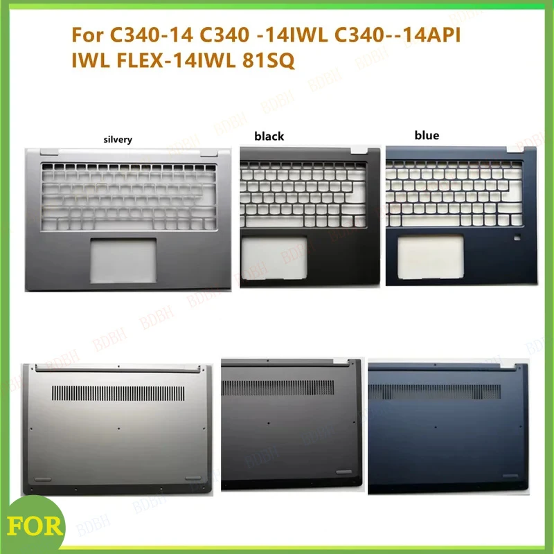 

Новый верхний корпус (пальмрест) для ноутбуков Lenovo C340-14, C340-14IWL, C340-14API, FLEX-14IWL, а также нижняя крышка (базовый корпус)