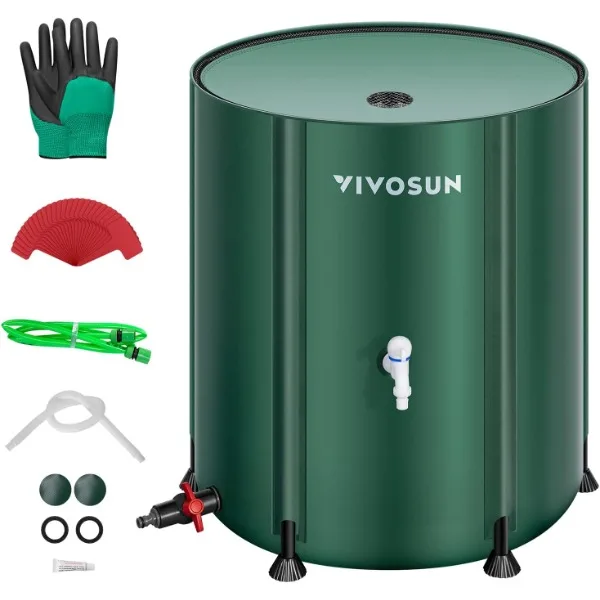 

VIVOSUN Collapsible Rain Barrel, 132 Gallon Water Storage Tank with 1000D Oxford Cloth, Portable Rain Collection System