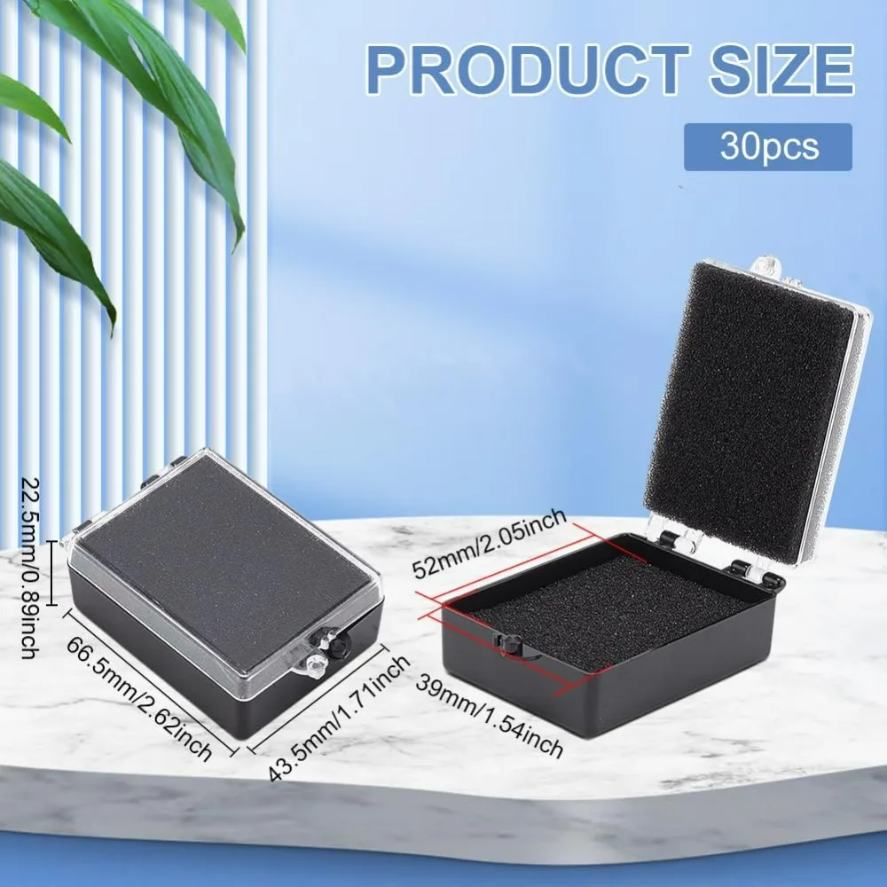 Black Plastic Brooch Storage Boxes with Protective Foam
