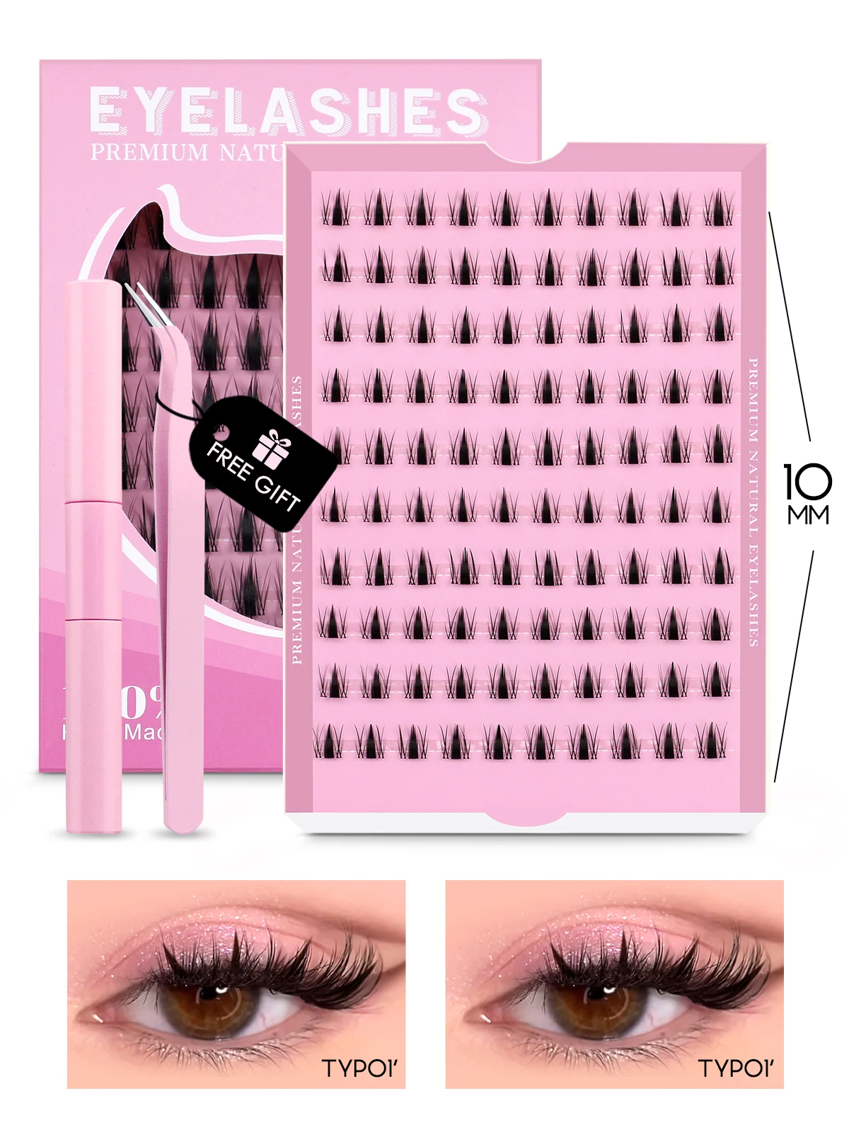 Manga Lashes Kit Natural Volume Cluster Eyelashes