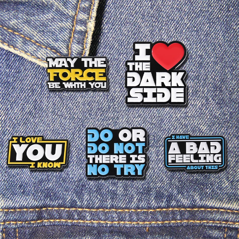 Эмалированные заколки с надписью «I Love The Dark Side»