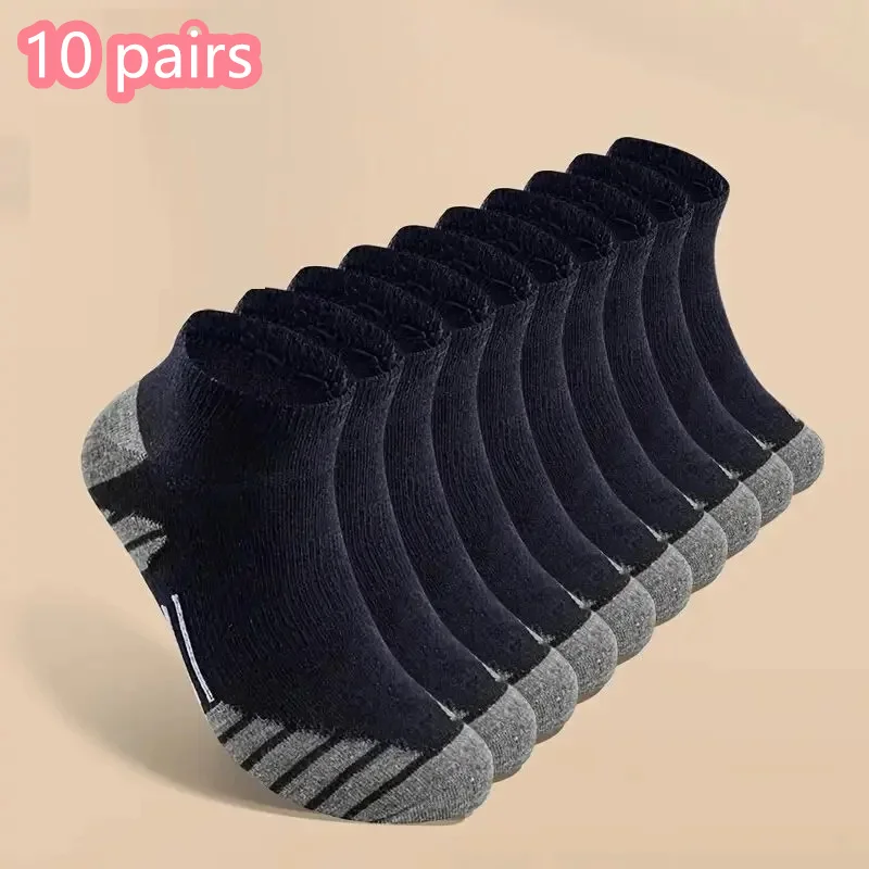 1/10/20 Pairs جديد الرجال الجوارب الكاحل سميكة متماسكة الرياضة جورب أجهزة لياقة خارجية تنفس سريعة الجافة مقاومة للاهتراء قصيرة تشغيل جورب