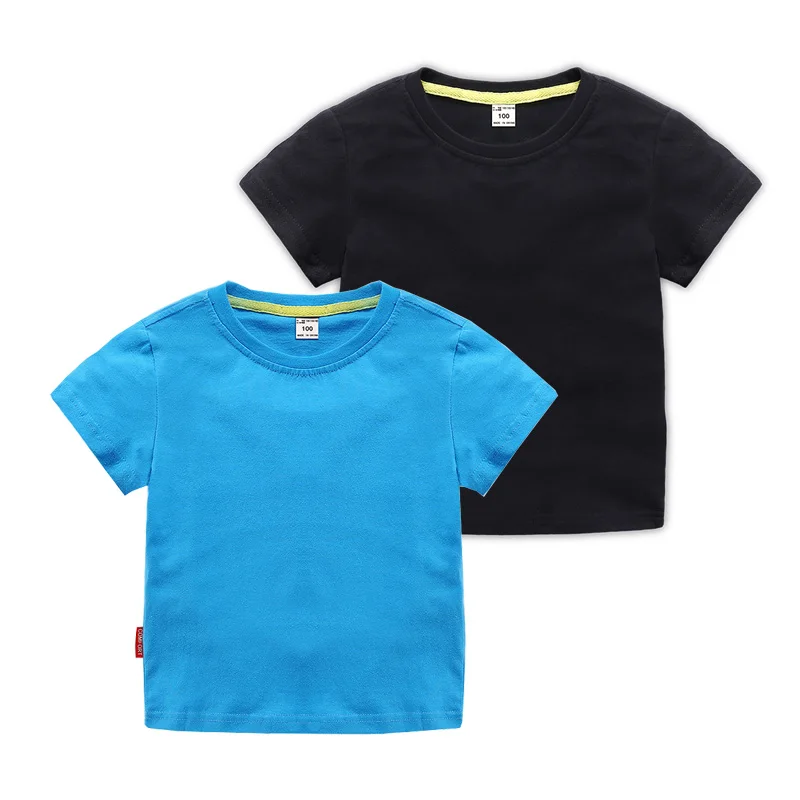 Solid Color Boys Tshirts Toddler Baby Tees Teenager Tops for 12 Months to 15 Years Old Kids Children's Summer Clothes