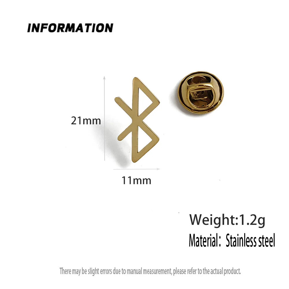 2024 Creative Bluetooth Headset Logo Pattern Women's Brooches Lapel Pins Stainless Steel Personalized Hip-Hop Rock Style Jewelry