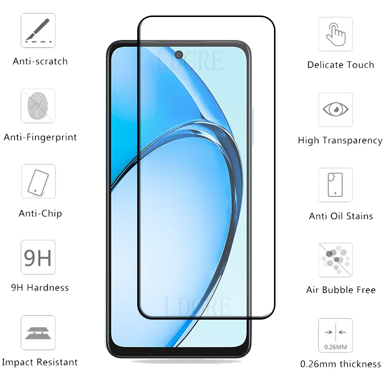 6-in-1 For OPPO A60 Glass For OPPO A60 Tempered Glass 9H HD Protective Full Cover Glue Screen Protector OPPO A 60 A60 Lens Glass