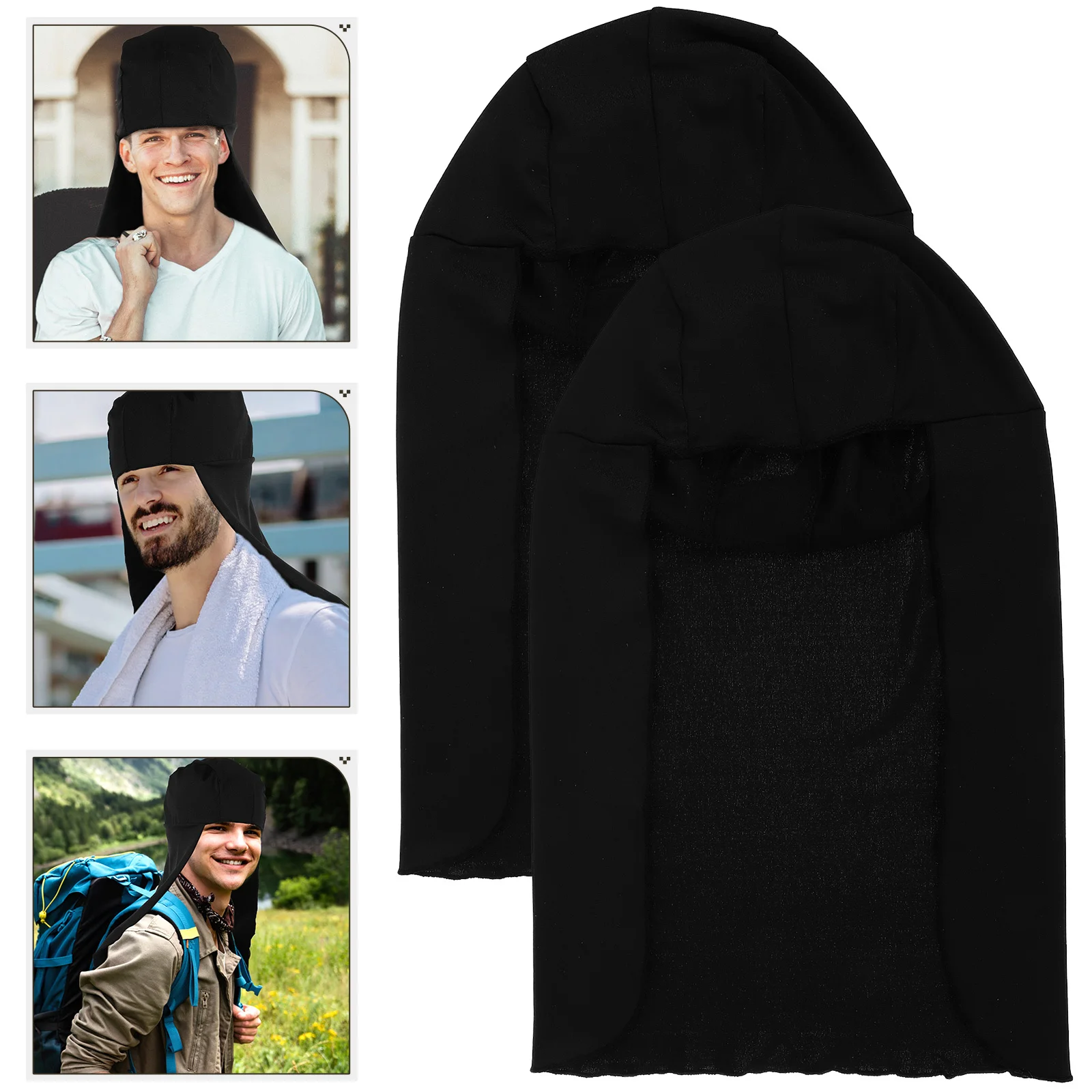 

2Pcs Sun Hat with Neck Cover Sunshade Elastic Stretchy for Men Women Outdoor Activities Hiking Fishing Camping