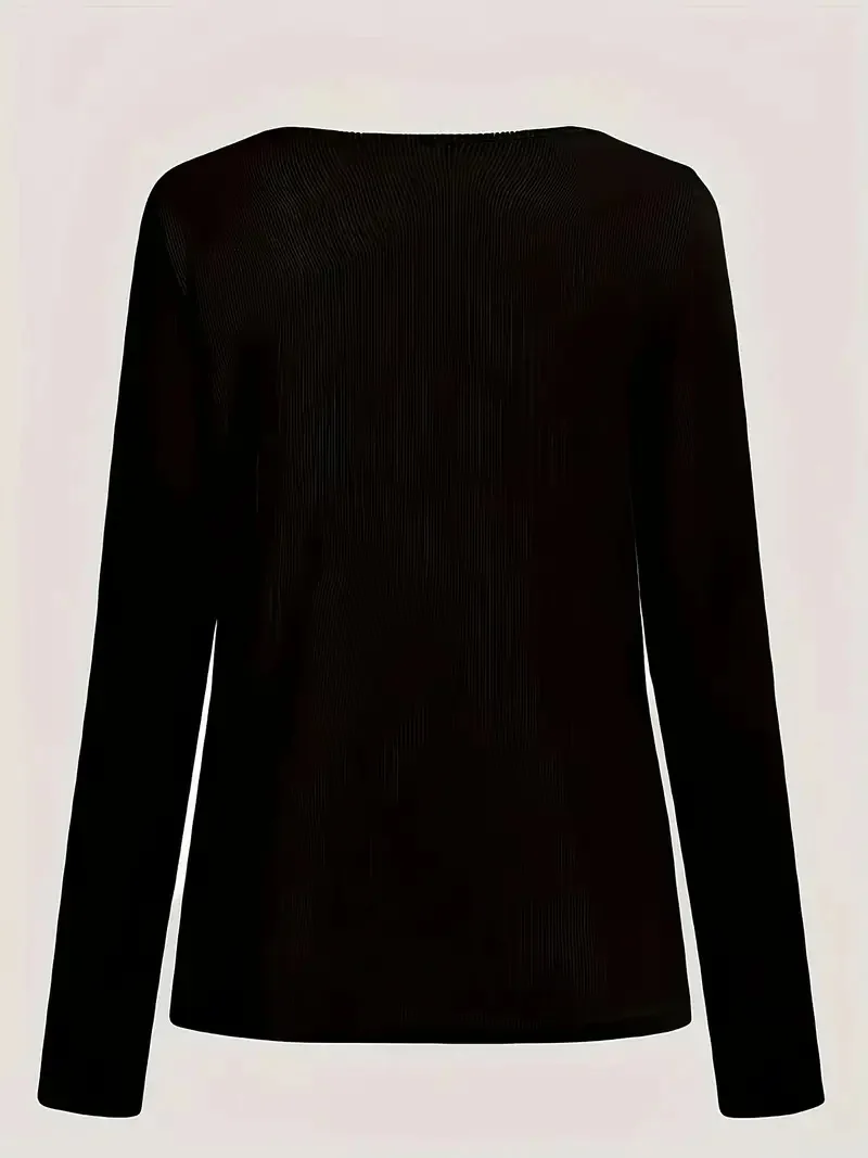 Damen-Oberteile, V-Ausschnitt, lange Ärmel, Goldkette, figurbetont, Stretch-Bluse für Frauen, sexy Freizeitkleidung, Y2K-Mode, enge Passform – Detail 7