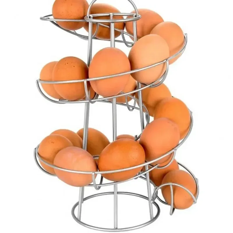 Kitchen Creative Spiral Egg Rack Multi-functional Home Egg Handheld Hanging Basket Storage Organizer