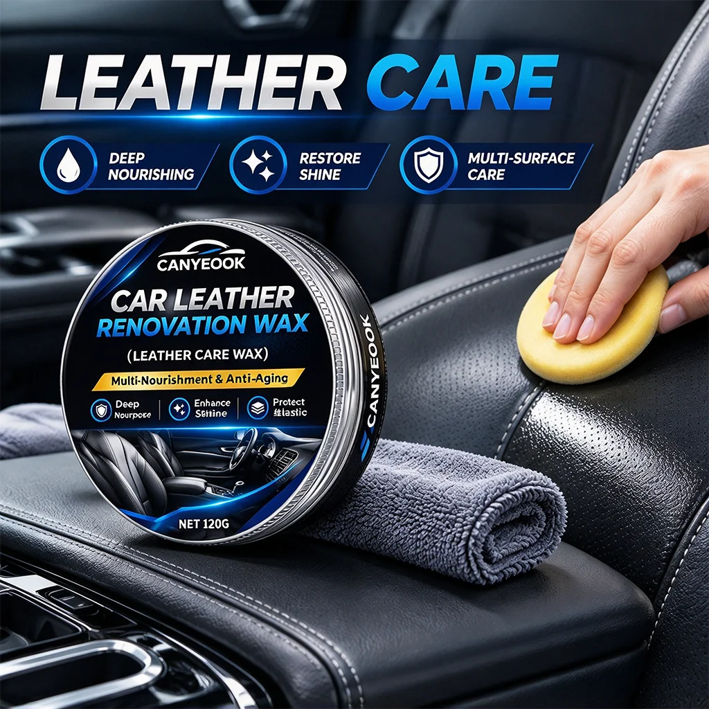 CANYEOOK Leather Wax 120g Car Interior Polish Restore Shine Deep Nourish Anti-Aging for Sofa Bag