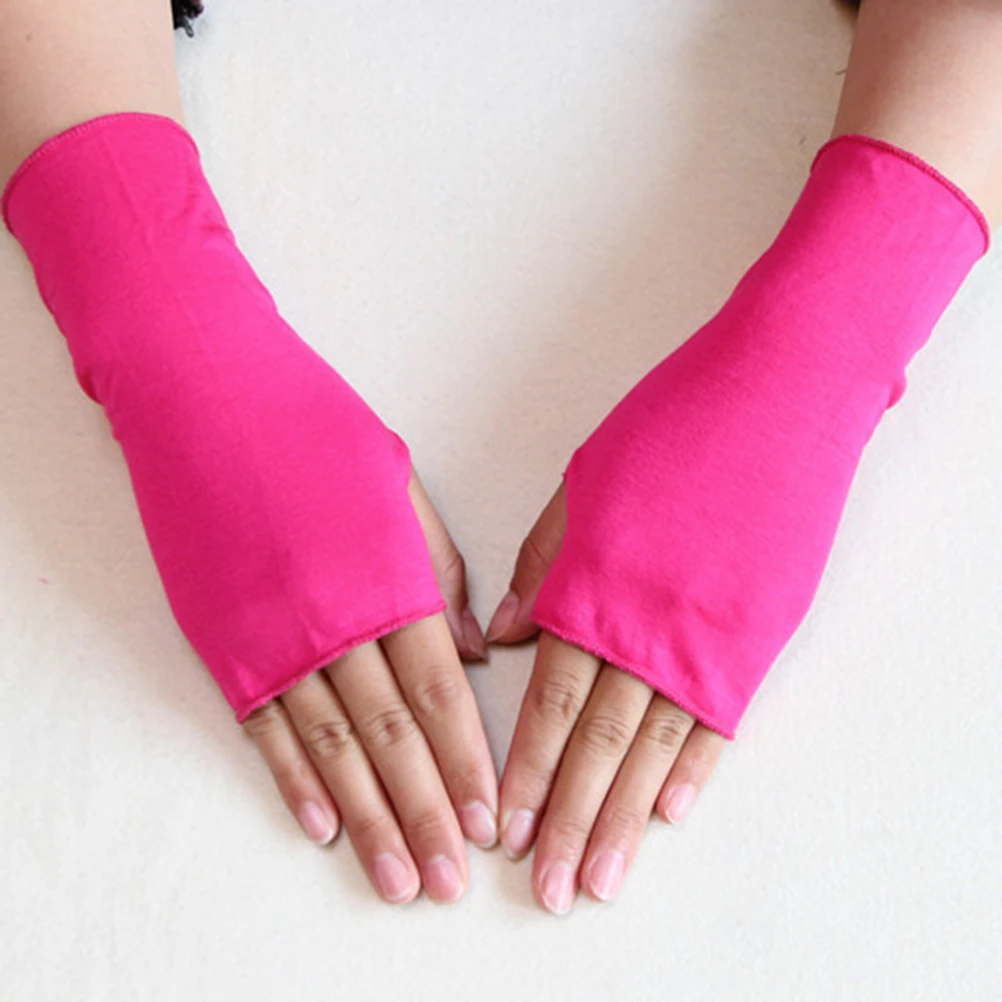

4Pairs Sunproof Gloves Modal Material Stretchy Lightweight Half Palm Design Women Girls Summer Outdoor Activities Wedding Prom
