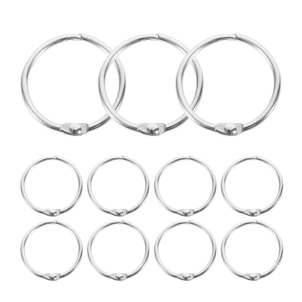 20pcs Binder Rings Metal Loose Leaf Rings For Notebooks Diy Crafts Clasp Fasteners Book Binding Supplies Ring Clips