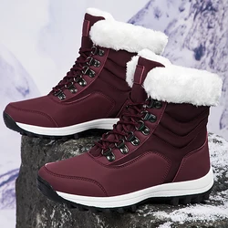 High-top Plus Velvet Women's Snow Boots Comfortable Non-slip Women Cotton Shoes Outdoor Waterproof Boots Warm Women Sports Shoes