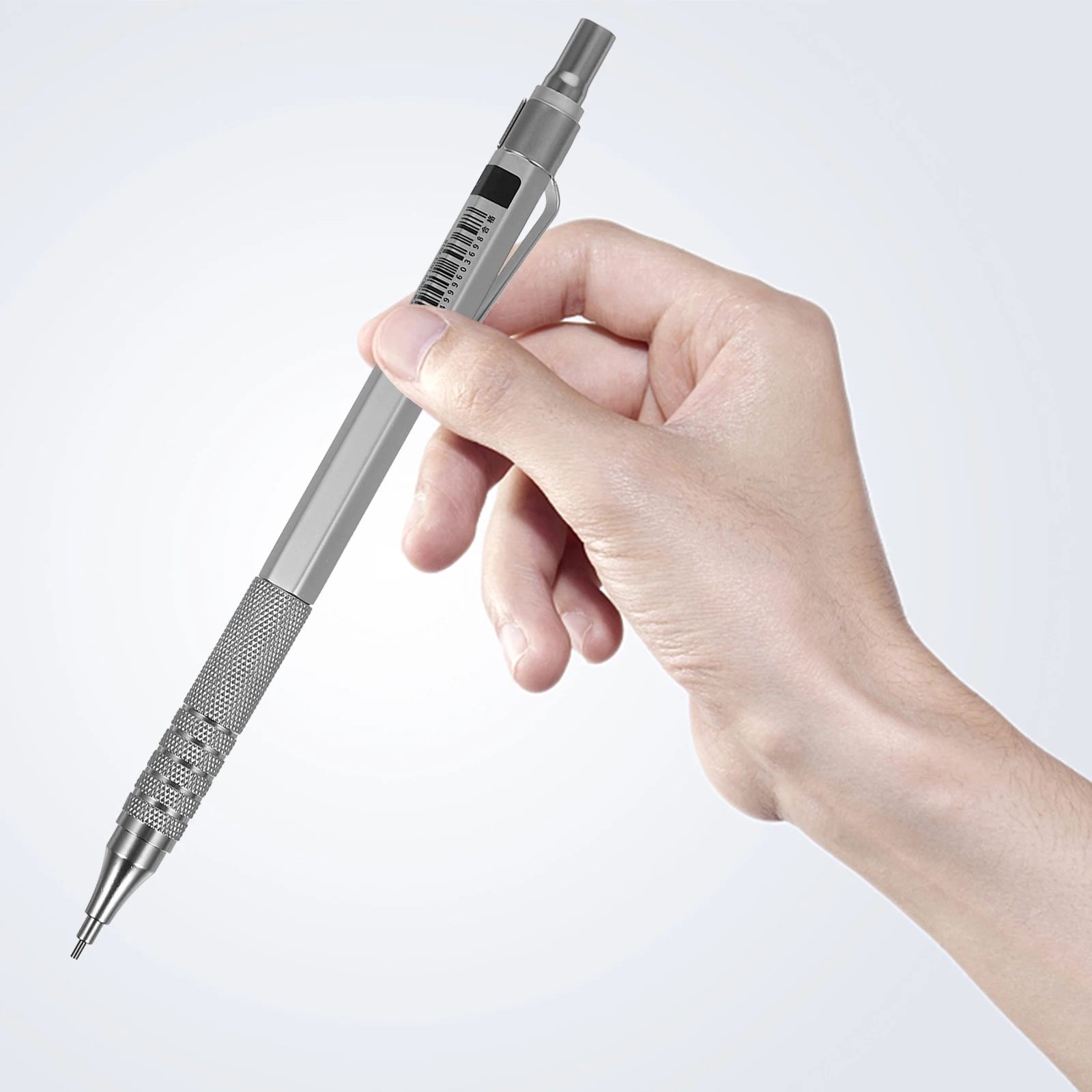 

0.7mm Mechanical Pencil Automatic Pencils Refill Leads for Writing Drawing Drafting(Silver)