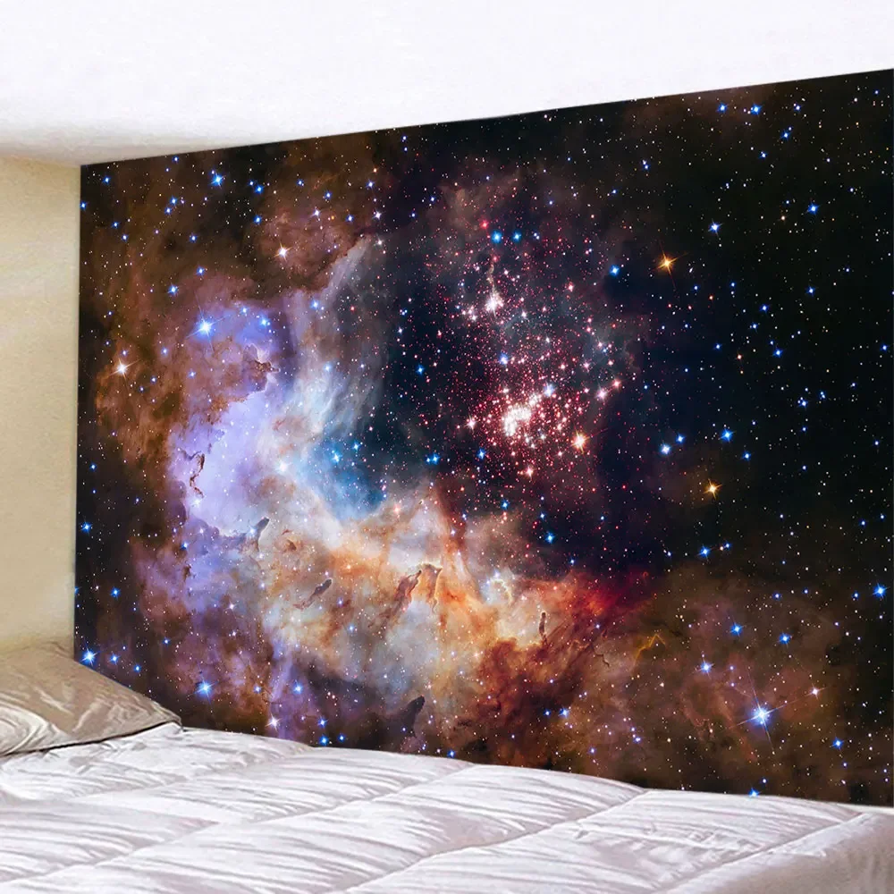 Big Galaxy Starry Universe Space Wall Tapestry Psychedelic Print Thin Cloth  Blanket Yoga Mat