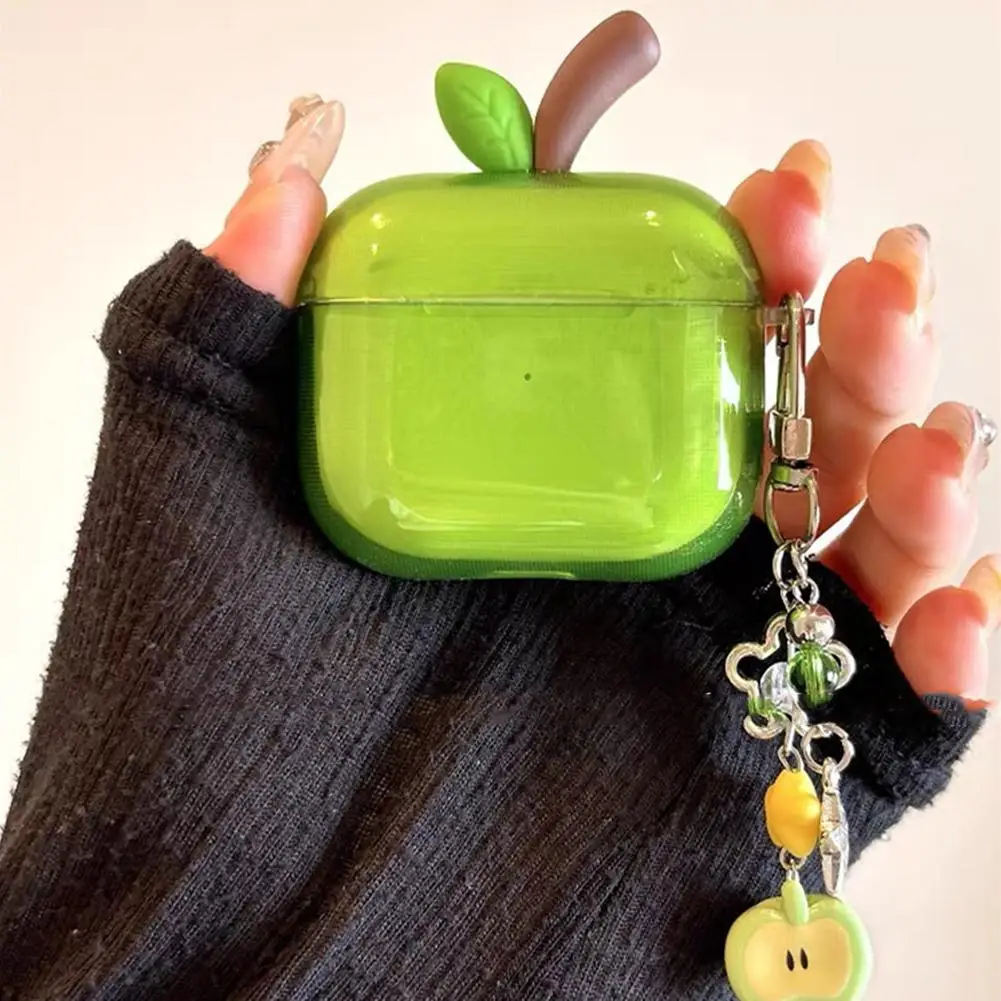 حافظة واقية لفرع شجرة سماعة أبل حافظة من البولي يوريثان الحراري لأجهزة AirPods2/4/Pro غطاء ناعم أحمر/أخضر مع حزام إكسسوارات الموضة #4