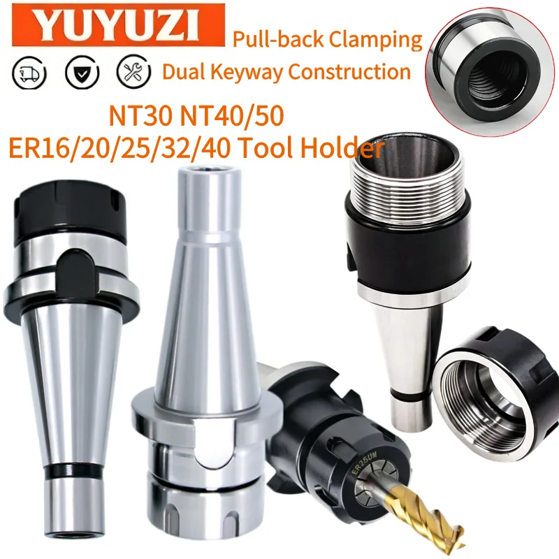 NT30 NT40 NT50 Tool Holder ER11 ER16 ER20 ER25 ER32/40 Collet Chuck Bracket 7:24 Taper NT ISO CNC Milling Machine Spindle Tools
