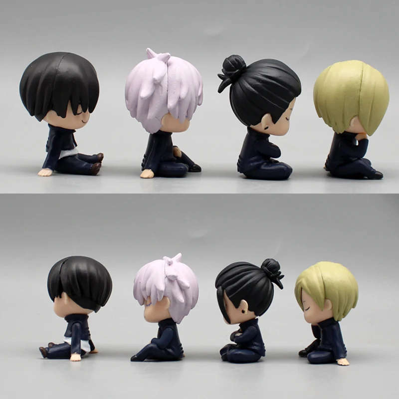 4pcs Jujutsu Kaisen Anime Figure Gk Fushiguro Megumi Gojo Satoru Sleep Position Geto Suguru Doll Pvc Model Decoration Status Toy