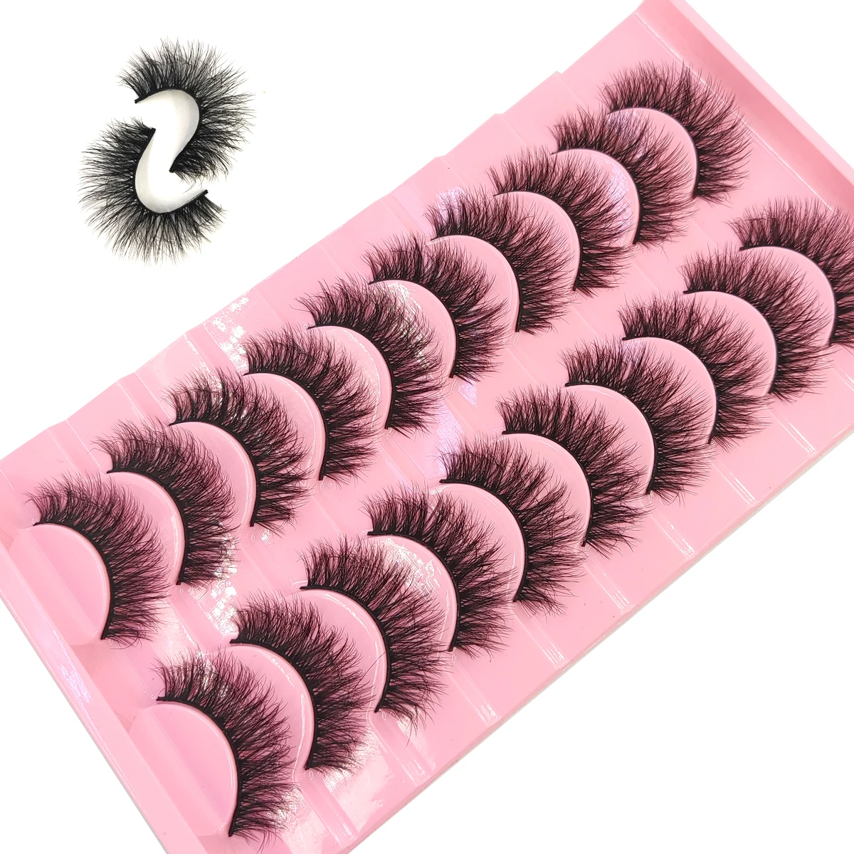 HBZGTLADNew 10 pairs fluffy faux mink eyelashes natural long false eyelash extension handmade volume 3d lashes makeup faux cils