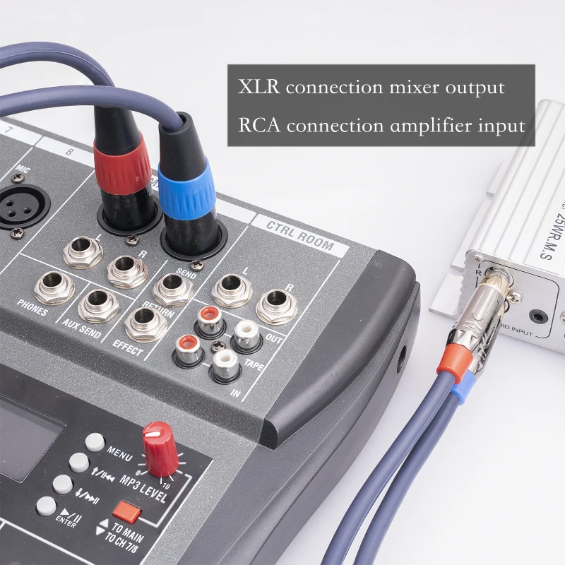 مزدوج درع rca إلى المزدوج مدفع أنثى كابل الصوت خلاط ، مكبر للصوت السلطة ، مشغل الصوت ، فك الصوت ، المتكلم النشط