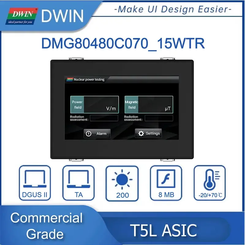 DWIN 7 "HMI شاشة ذكية TN 800x480 وحدة LCD شاشة لوحة اللمس مقاوم مع قذيفة لاردوينو DMG80480C070_15WTR