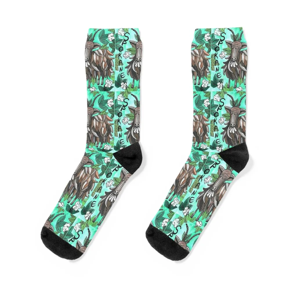 Spokane WA Trash Goat Socks moving stockings floral Socks Man Women's