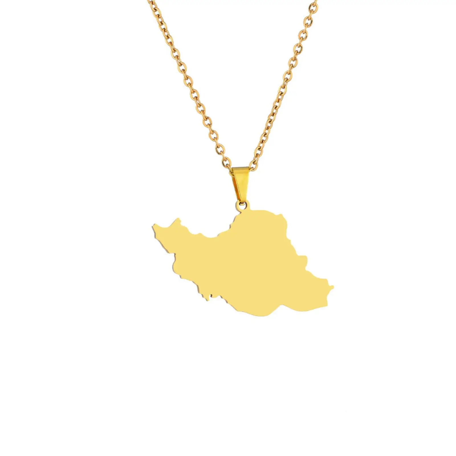 Iran-Karten-Anhänger-Halskette für Damen und Herren, Edelstahlschmuck, ethnisches patriotisches Geschenk – Detail 5