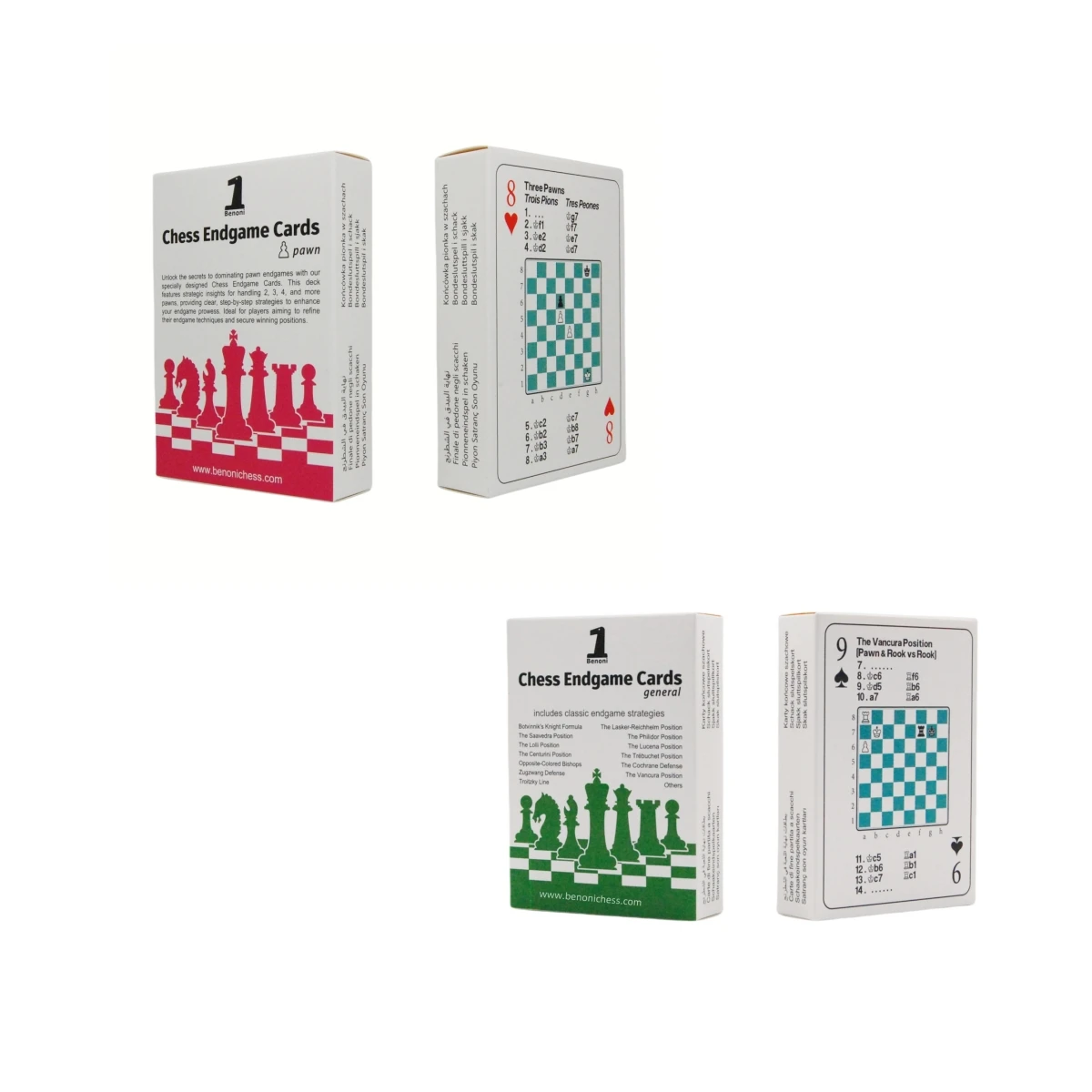 Benoni Chess Openings Cards -  Best gift for chess lovers to study chess strategy, tactics, opening moves