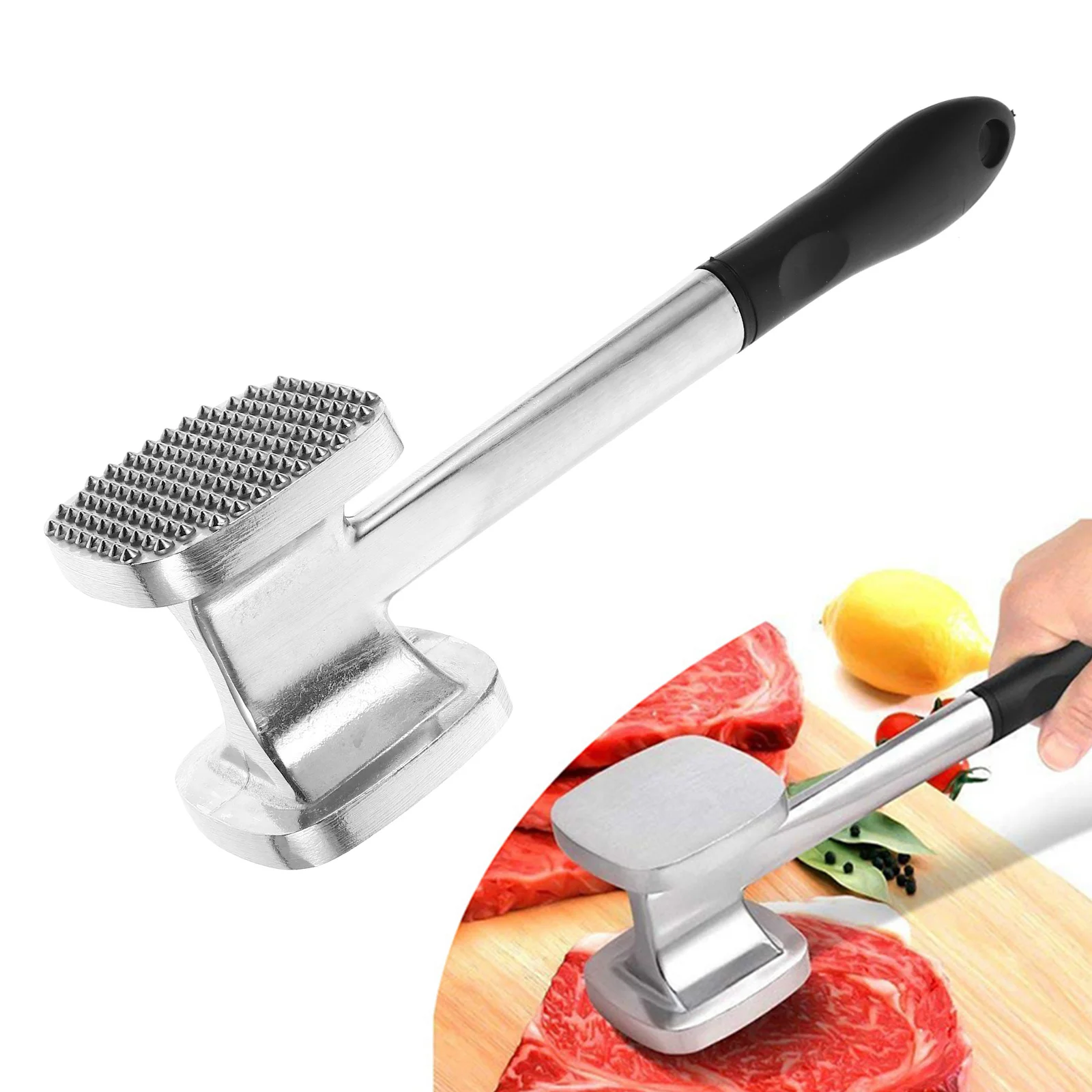 

1pc Steak Hammer Dual-Sided Meat Mallet Kitchen Tenderizer Tool For Beef Double Sided Meat Mallet Pork Chicken Cooking