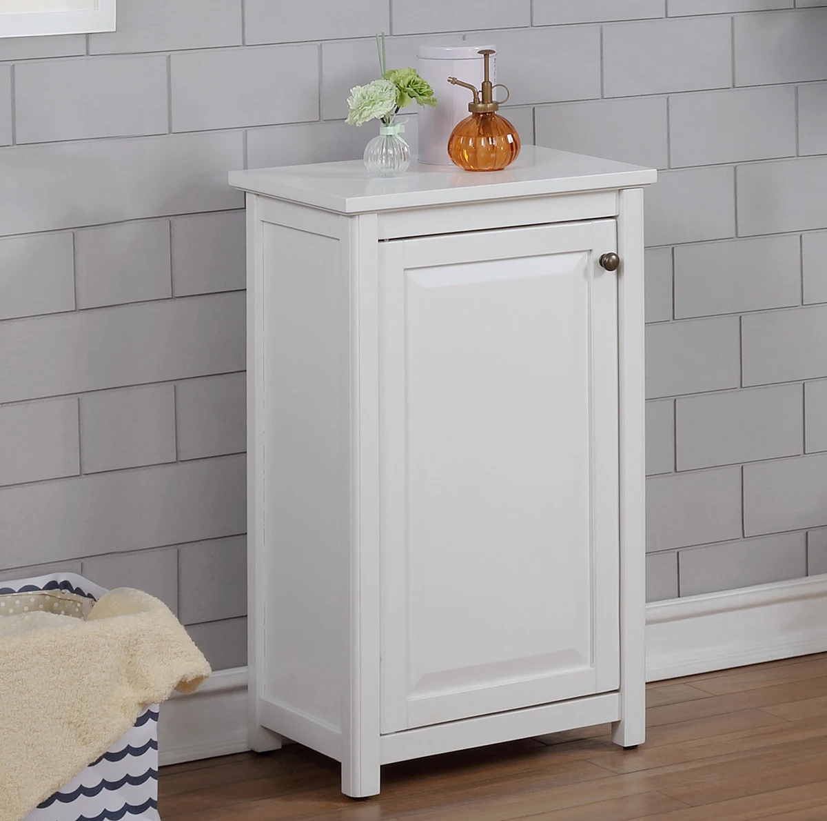 Modern Solid Wood High Quality Tool Box White Wooden Floor Standing Storage Cabinet Cupboard With Door