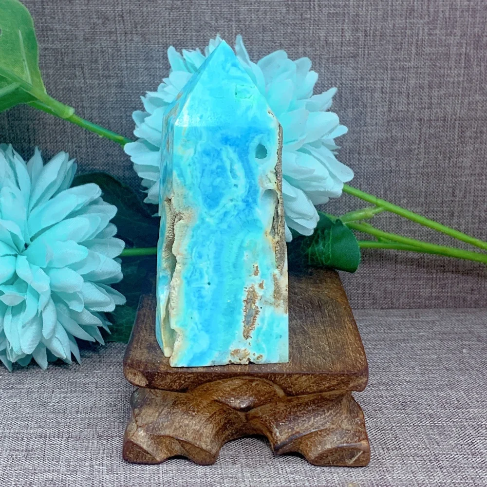 

Quartz Stone Natural Crystal Wand Caribbean Calcite Tower Point Minerals Energy Home Decoration Healing Gemstone