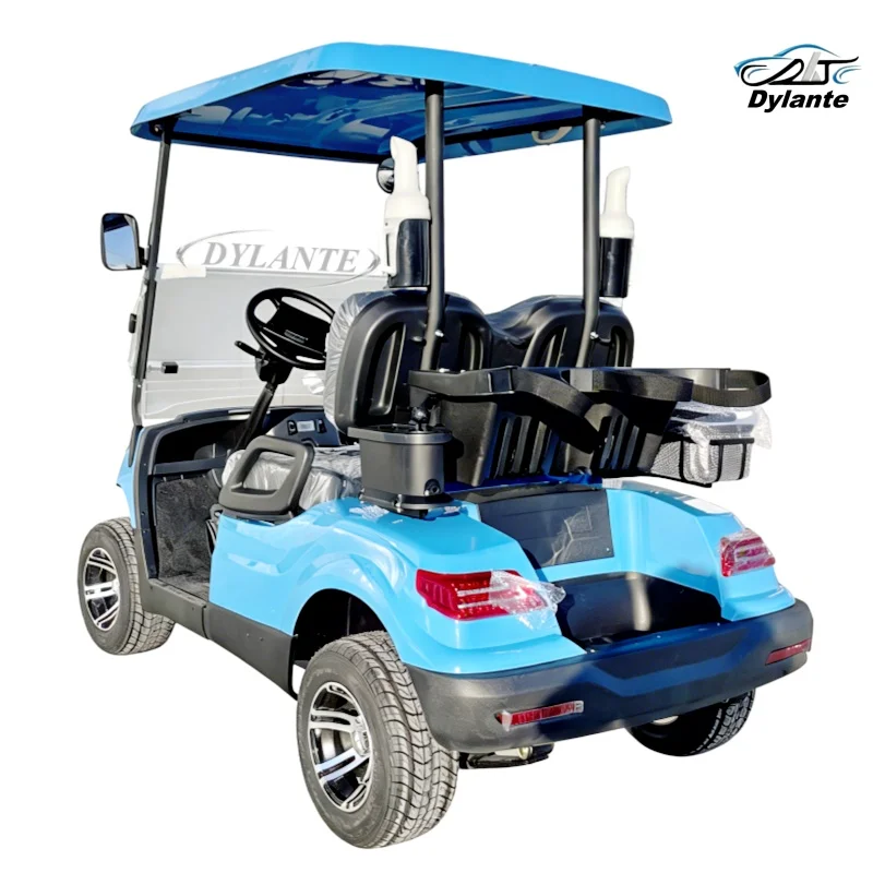 New Waterproof Speaker Bluetooth Music LED Turn Signal Lifted 2 4 Seater Electric Golf Cart With Touch Screen Multimedia Player