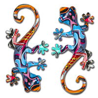 Garden Decor Statue Resin Gecko Wall Art Decor, Water Transfer Figurines Lizard Outdoor Hanging Decorations For Home Decor