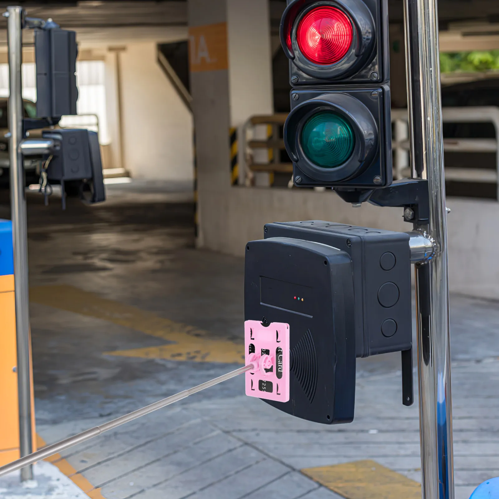 

Parking Toll Swiping Rod Telescopic Rod Card Holder Pink Contactless Payment Tool Vehicle Parking Assist Convenient Use