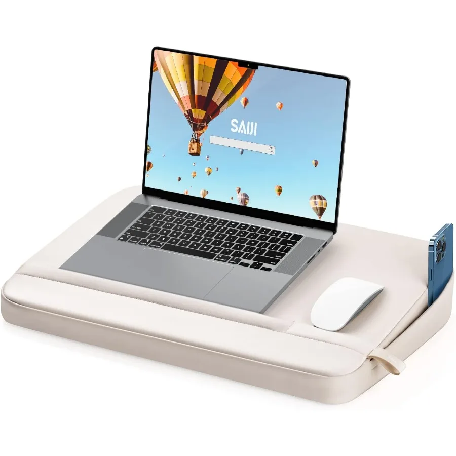 

SAIJI Laptop Lap Desk with Pillow Cushion Ultra Lightweight Portable Computer Stand Desk for Couch Bed and Chair Fit up to 17 L