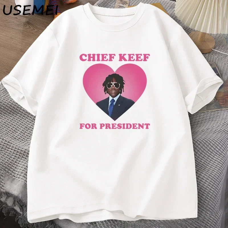 Chief Keef for President T Shirt for Men Women Funny Rap Tee Funny Pop Culture T-Shirt Coton Short Sleeve Graphic T Shirts