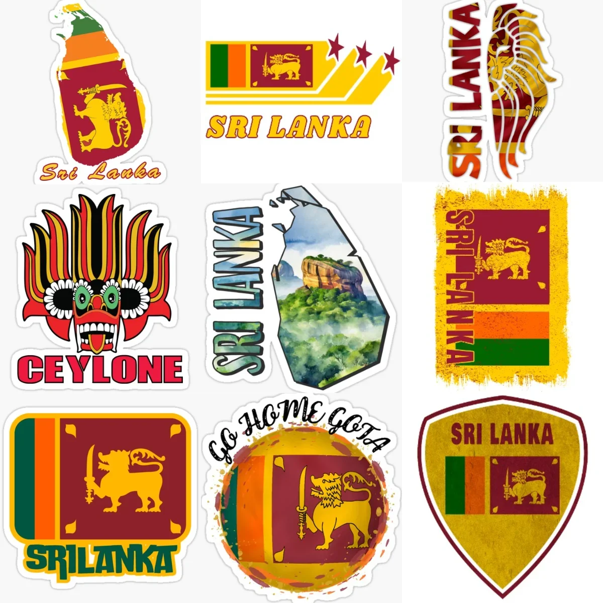 

Sri Lanka Flag Map Raksha Creative PVC Car Stickers for Car Van Motorcycle Helmet Window Wall Decoration Accessorie