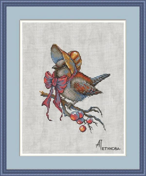 7-lady Birdie 21-24 DIY Cross Stitch Kit Aida 14CT 14CT Canvas Fabric Embroidery Set Living Room Decor