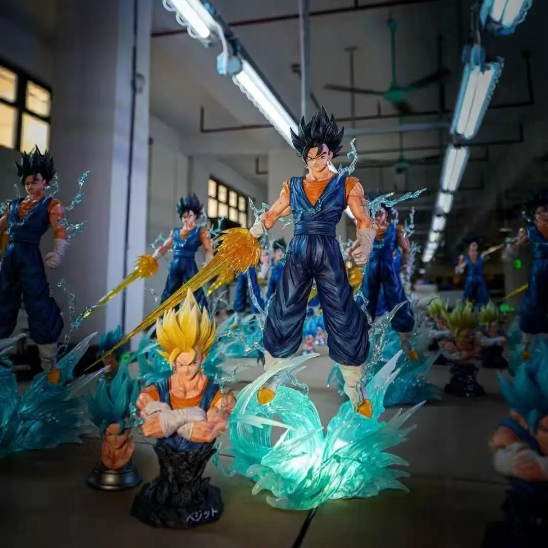 

Jt Statue 38cm Dragon Ball Z Vegetto Anime Figure HB 3 Heads Replace Super Saiyan Action Figurine PVC Collection Model Toy Gifts