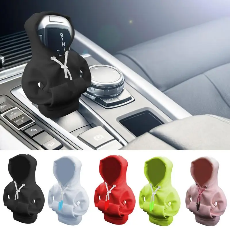 Gear Shift Knob Cover Universal Fit Hoodie Car Interior Decorations Shift Knob Cover Fit 4-5 Inches Shift Knob Most Vehicles